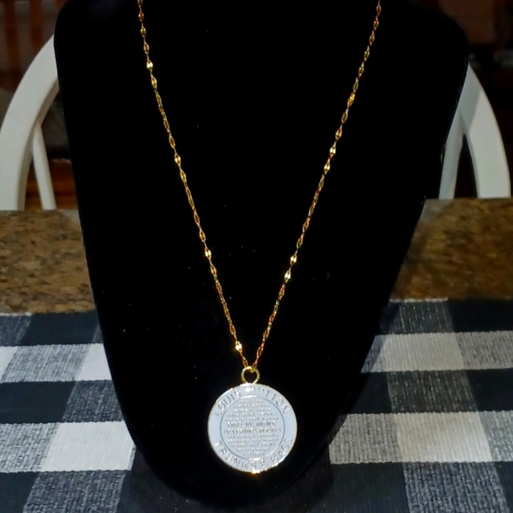 Louis Vuitton  NWOT Zipper Pull on unbranded Chain. Light blue/gray